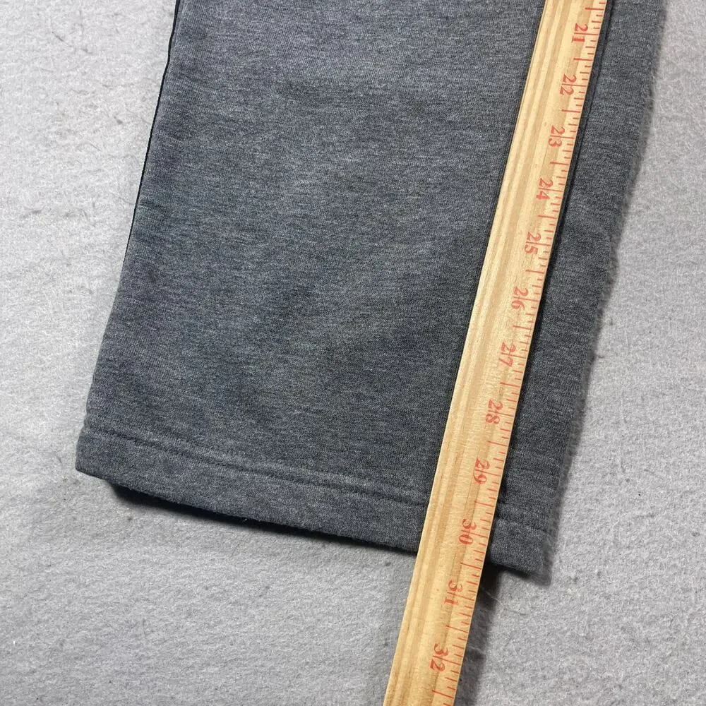 Adidas Sweatpants Men Small Gray Fleece Lined Straight Leg 3-Stripes Logo Athlet